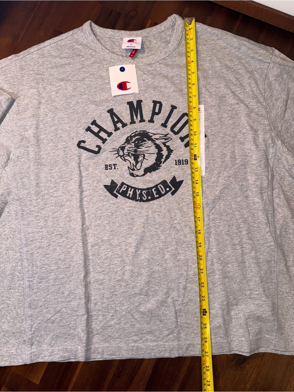 NWT Champion Phys. Ed. Boxy Cropped Graphic T-Shirt – Men’s Large - Picture 3 of 7